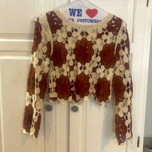 Rebellion crochet long sleeve top